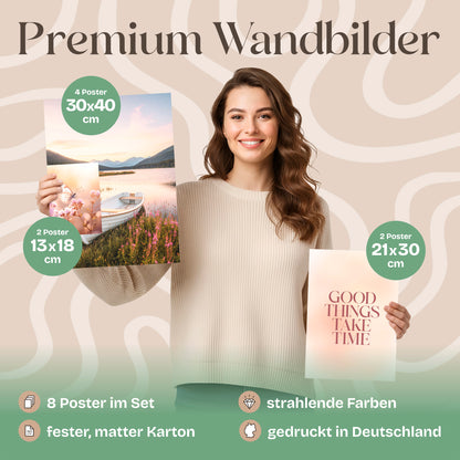 Poster Set Vintage Lake Summer Bilderwand Wandbilder Sommer ARTFAVES