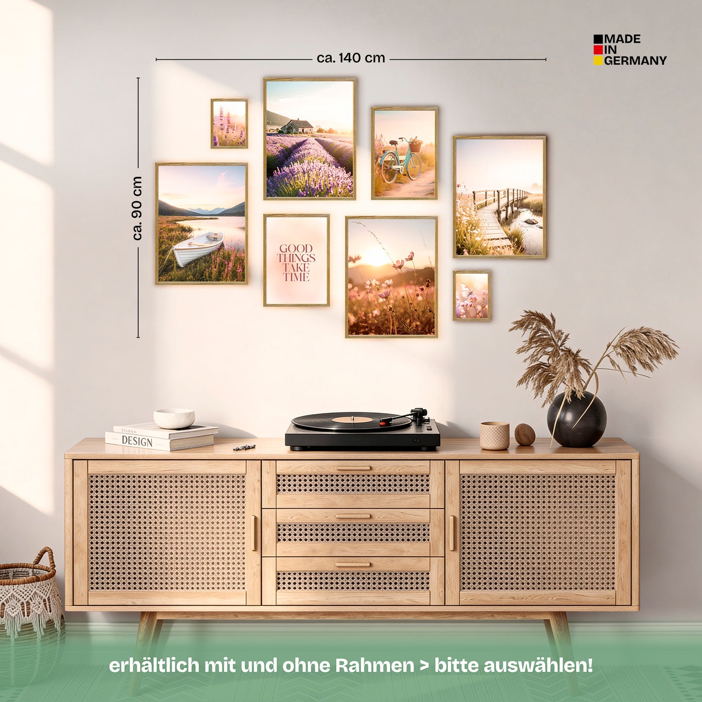 Poster Set Vintage Lake Summer Bilderwand Wandbilder Sommer ARTFAVES
