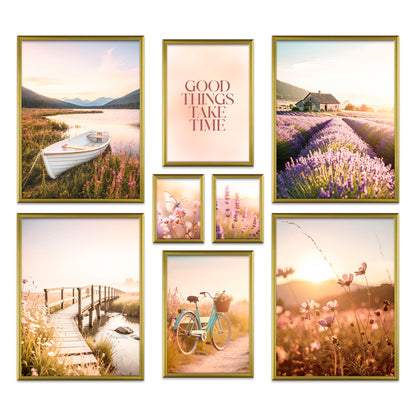 Poster Set Vintage Lake Summer I mehrteilige Bilderwand I Wandbilder Sommer