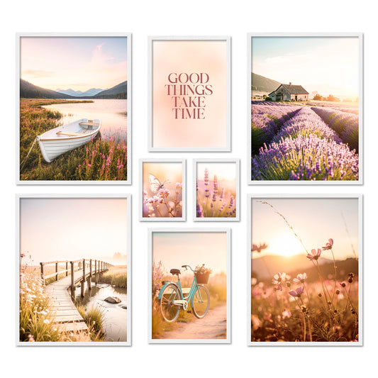 Poster Set Vintage Lake Summer Bilderwand Wandbilder Sommer ARTFAVES