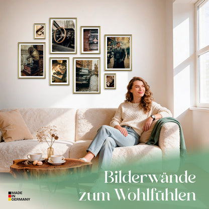 Poster Set Vintage London Bilderwand Wandbilder Gangster ARTFAVES