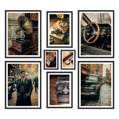 Poster Set Vintage London I mehrteilige Bilderwand I Wandbilder Gangster