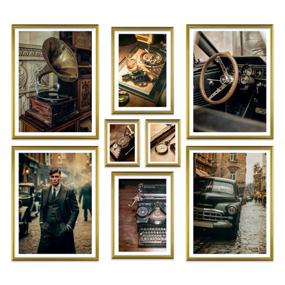 Poster Set Vintage London Bilderwand Wandbilder Gangster ARTFAVES