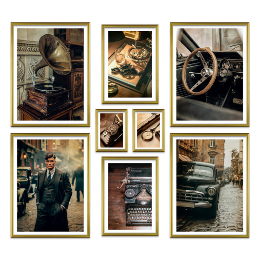 Poster Set Vintage London Bilderwand Wandbilder Gangster ARTFAVES