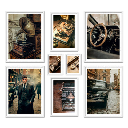 Poster Set Vintage London I mehrteilige Bilderwand I Wandbilder Gangster