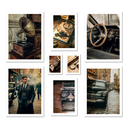 Poster Set Vintage London I mehrteilige Bilderwand I Wandbilder Gangster