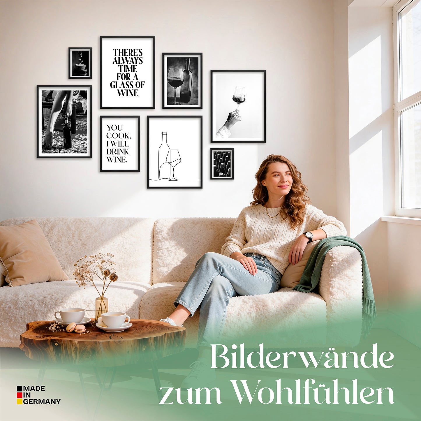 Poster Set Wine Time Bilderwand Wandbilder Wein ARTFAVES