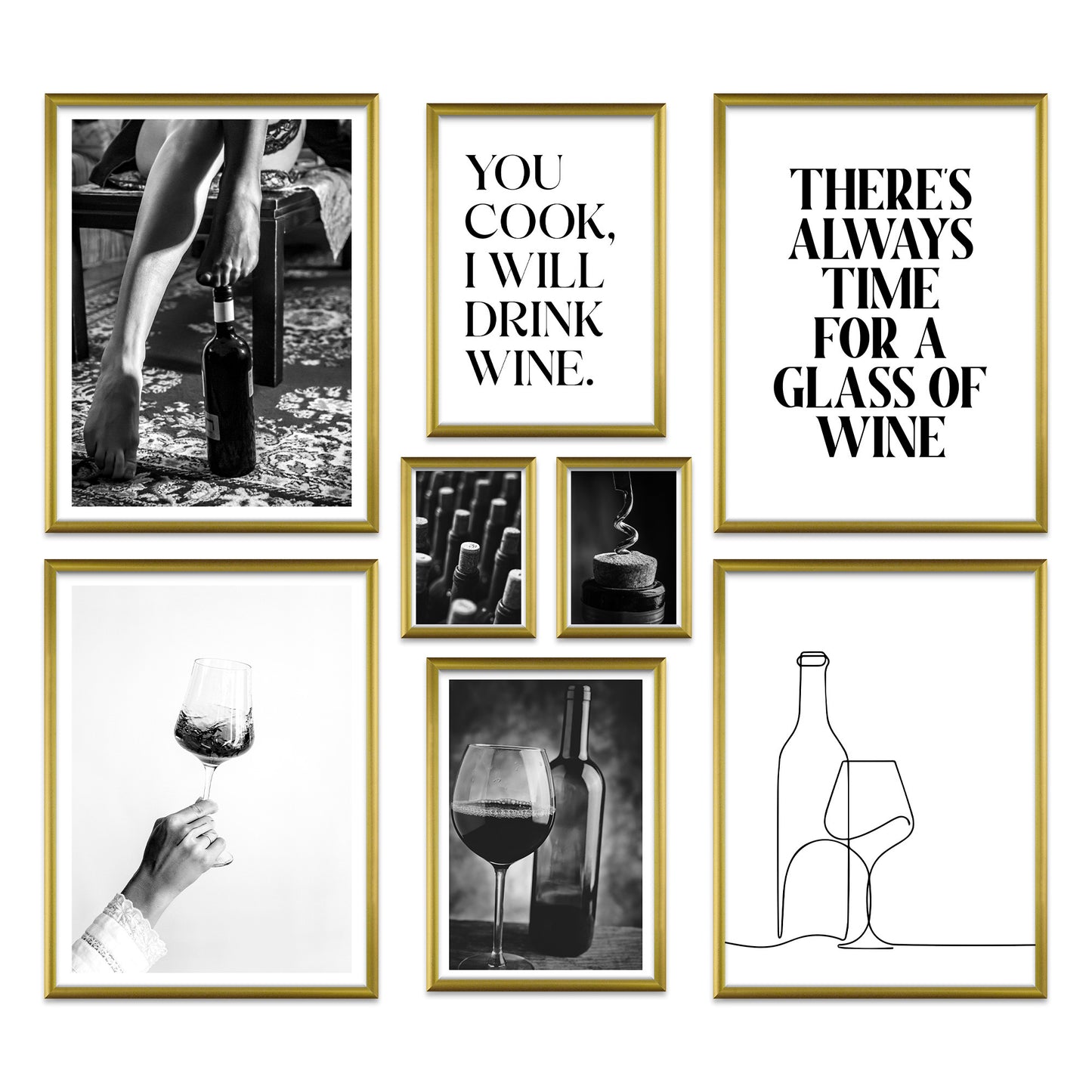Poster Set Wine Time I mehrteilige Bilderwand I Wandbilder Wein