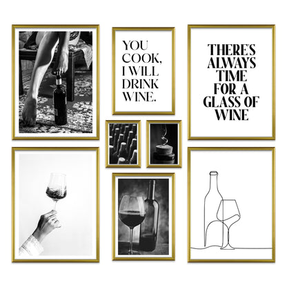 Poster Set Wine Time I mehrteilige Bilderwand I Wandbilder Wein