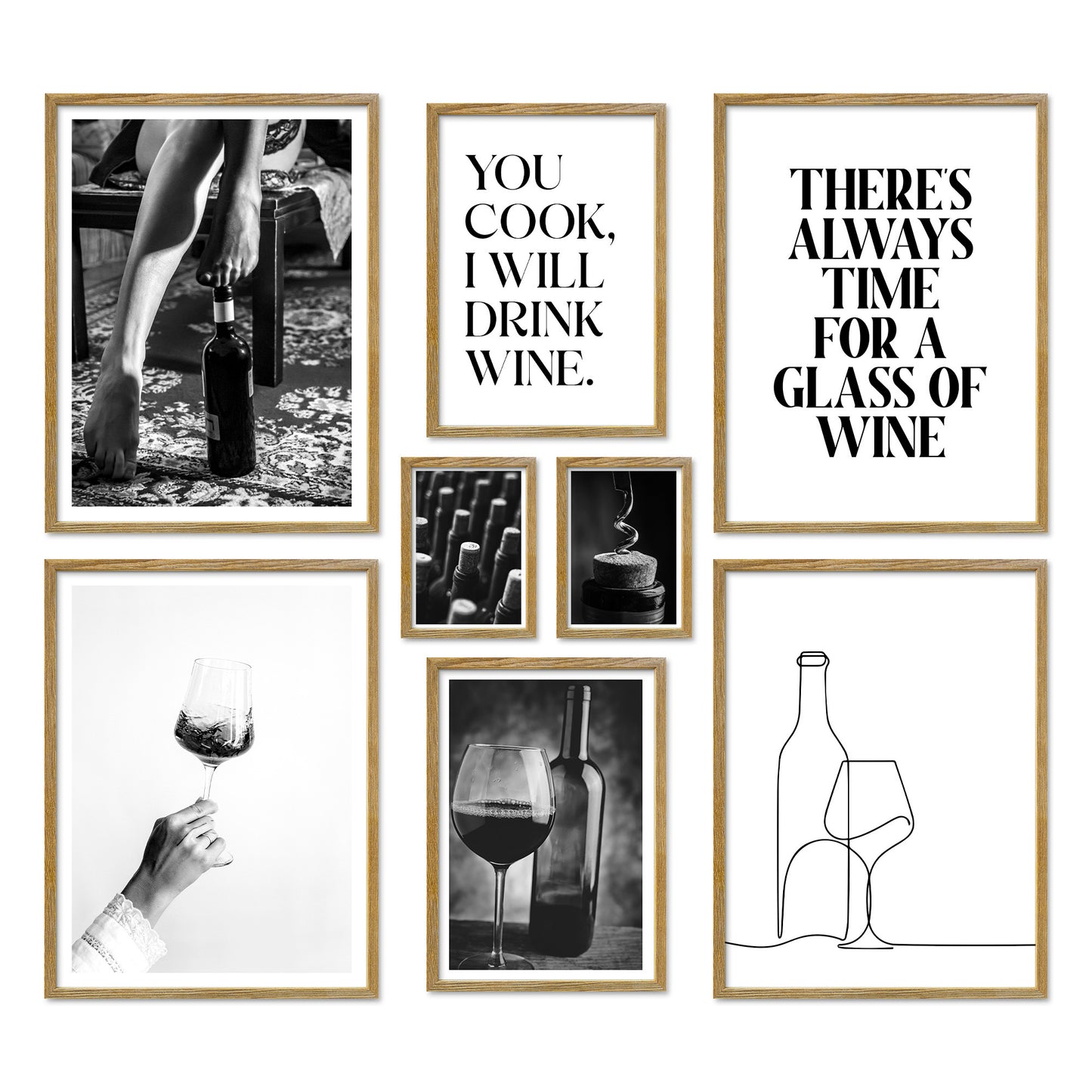 Poster Set Wine Time I mehrteilige Bilderwand I Wandbilder Wein