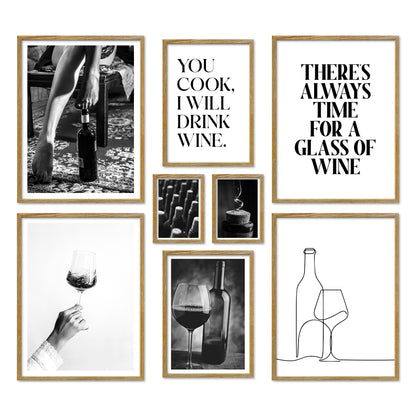 Poster Set Wine Time I mehrteilige Bilderwand I Wandbilder Wein