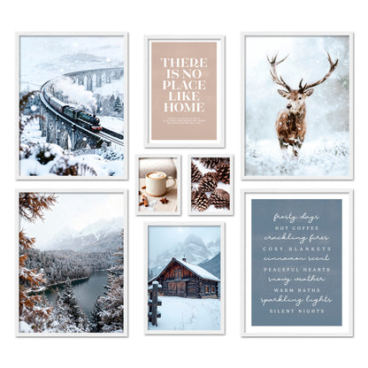 Poster Set Winter Dreams I mehrteilige Bilderwand I Wandbilder Winter