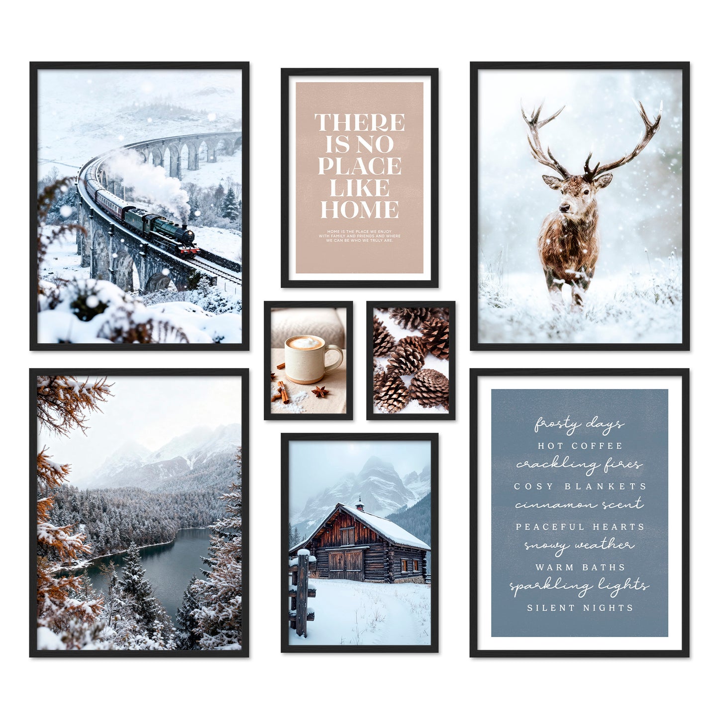 Poster Set Winter Dreams I mehrteilige Bilderwand I Wandbilder Winter