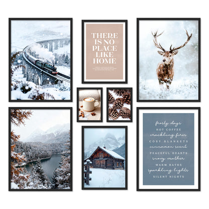Poster Set Winter Dreams I mehrteilige Bilderwand I Wandbilder Winter