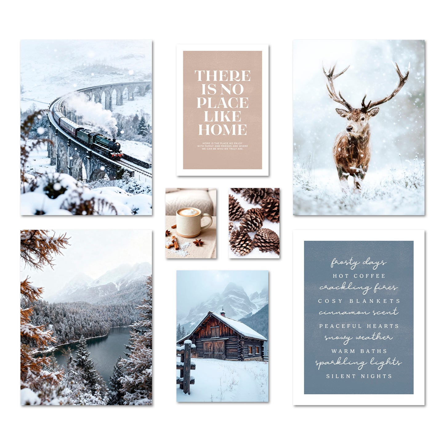 Poster Set Winter Dreams I mehrteilige Bilderwand I Wandbilder Winter