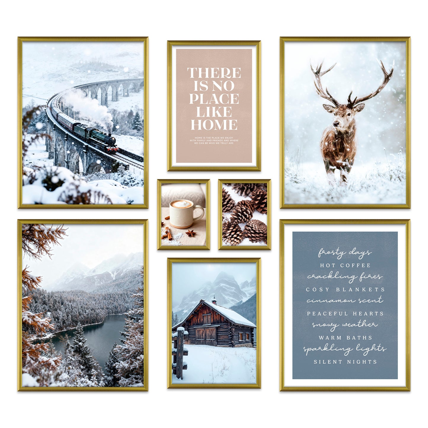 Poster Set Winter Dreams I mehrteilige Bilderwand I Wandbilder Winter