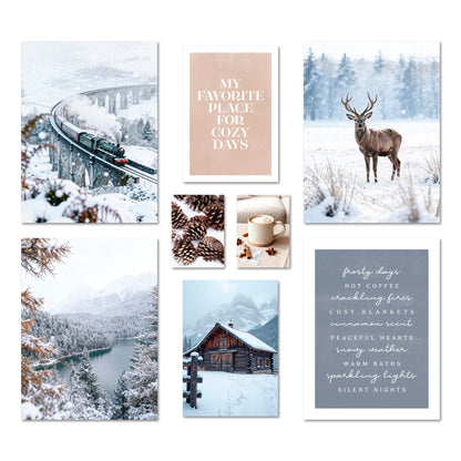Poster Set Winter Dreams I mehrteilige Bilderwand I Wandbilder Winter