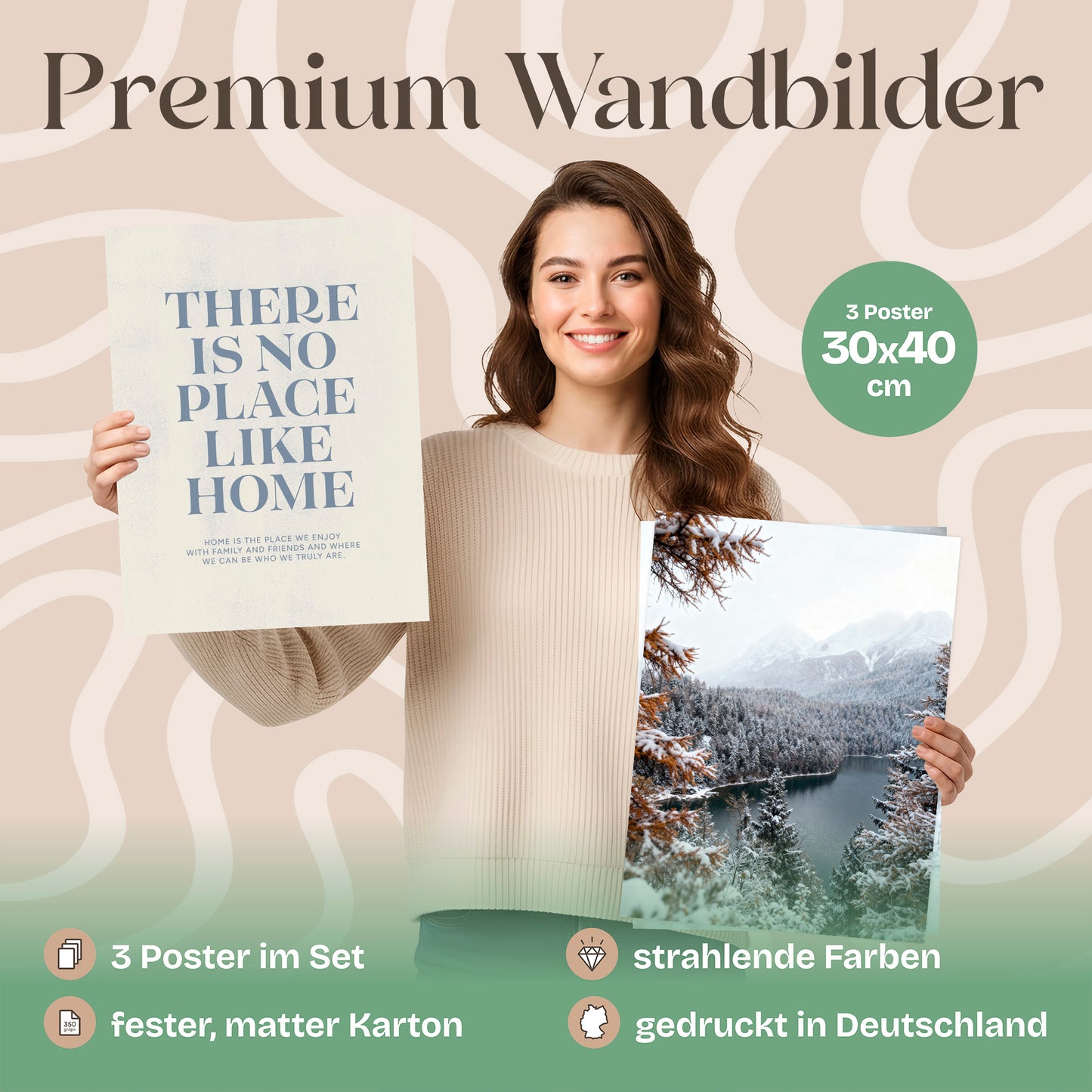 Poster Set Winter Momente 1 Bilderwand Wandbilder Winter ARTFAVES