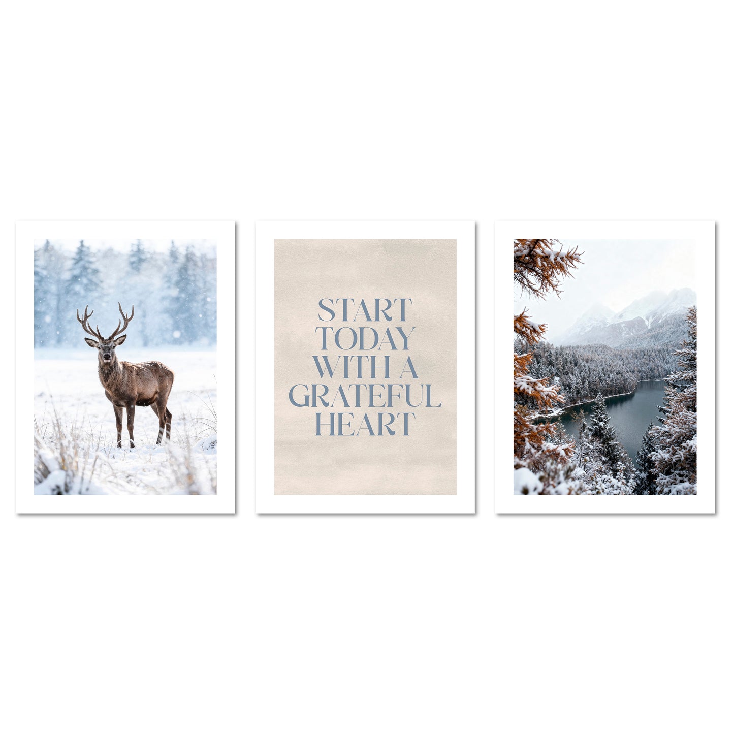 Poster Set Winter Momente 1 I mehrteilige Bilderwand I Wandbilder Winter