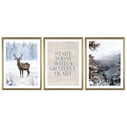 Poster Set Winter Momente 1 I mehrteilige Bilderwand I Wandbilder Winter