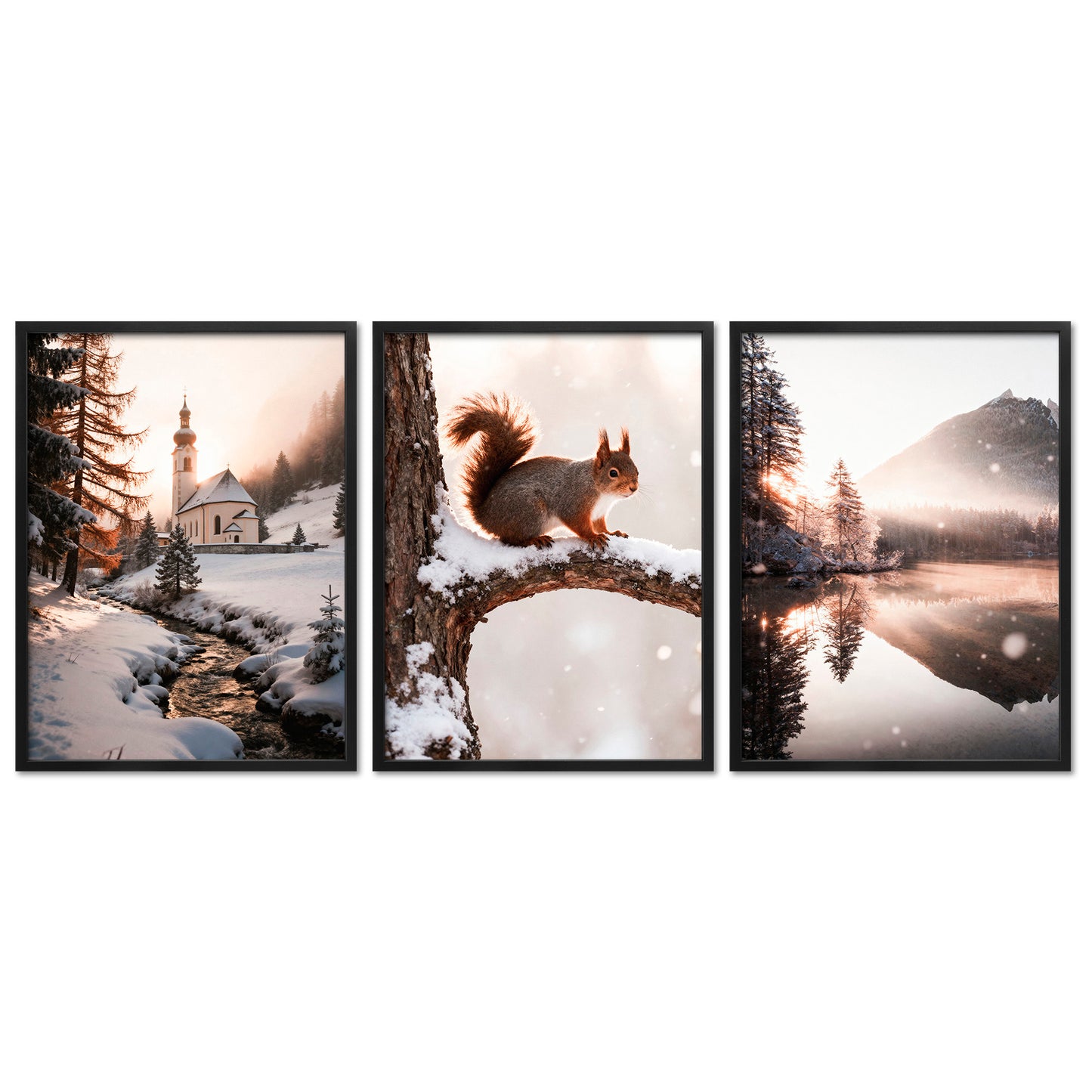 Poster Set Winter Momente 2 I mehrteilige Bilderwand I Wandbilder Winter