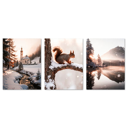 Poster Set Winter Momente 2 I mehrteilige Bilderwand I Wandbilder Winter