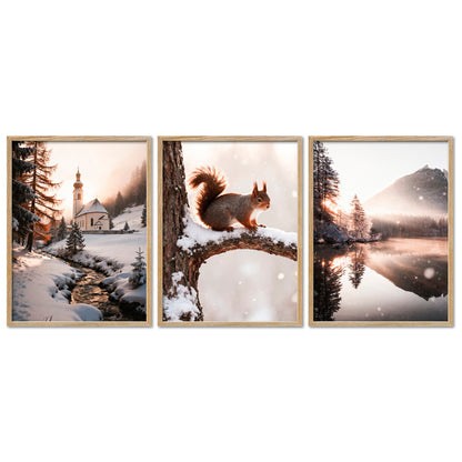 Poster Set Winter Momente 2 Bilderwand Wandbilder Winter ARTFAVES