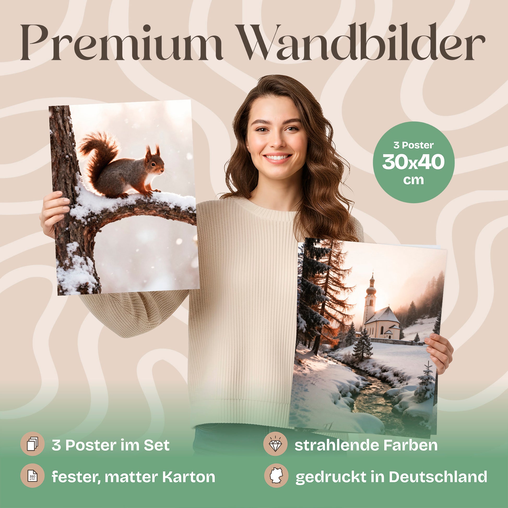 Poster Set Winter Momente 2 Bilderwand Wandbilder Winter ARTFAVES