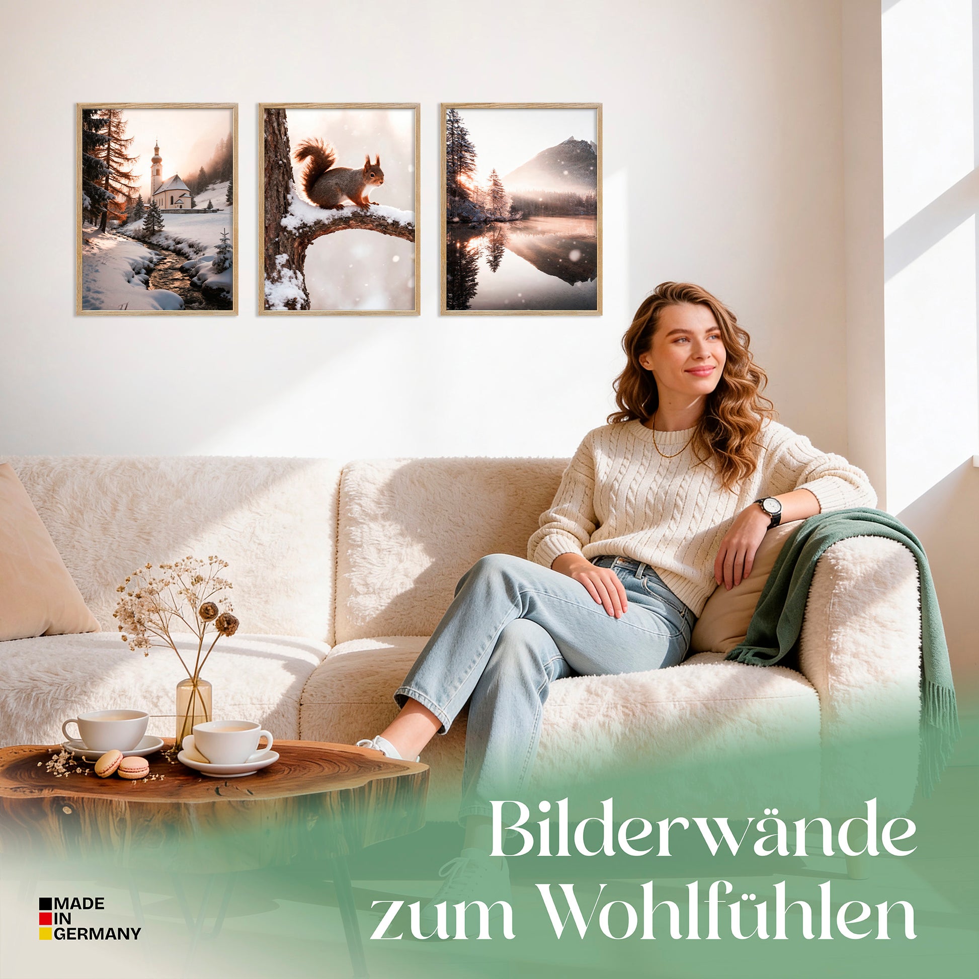 Poster Set Winter Momente 2 Bilderwand Wandbilder Winter ARTFAVES