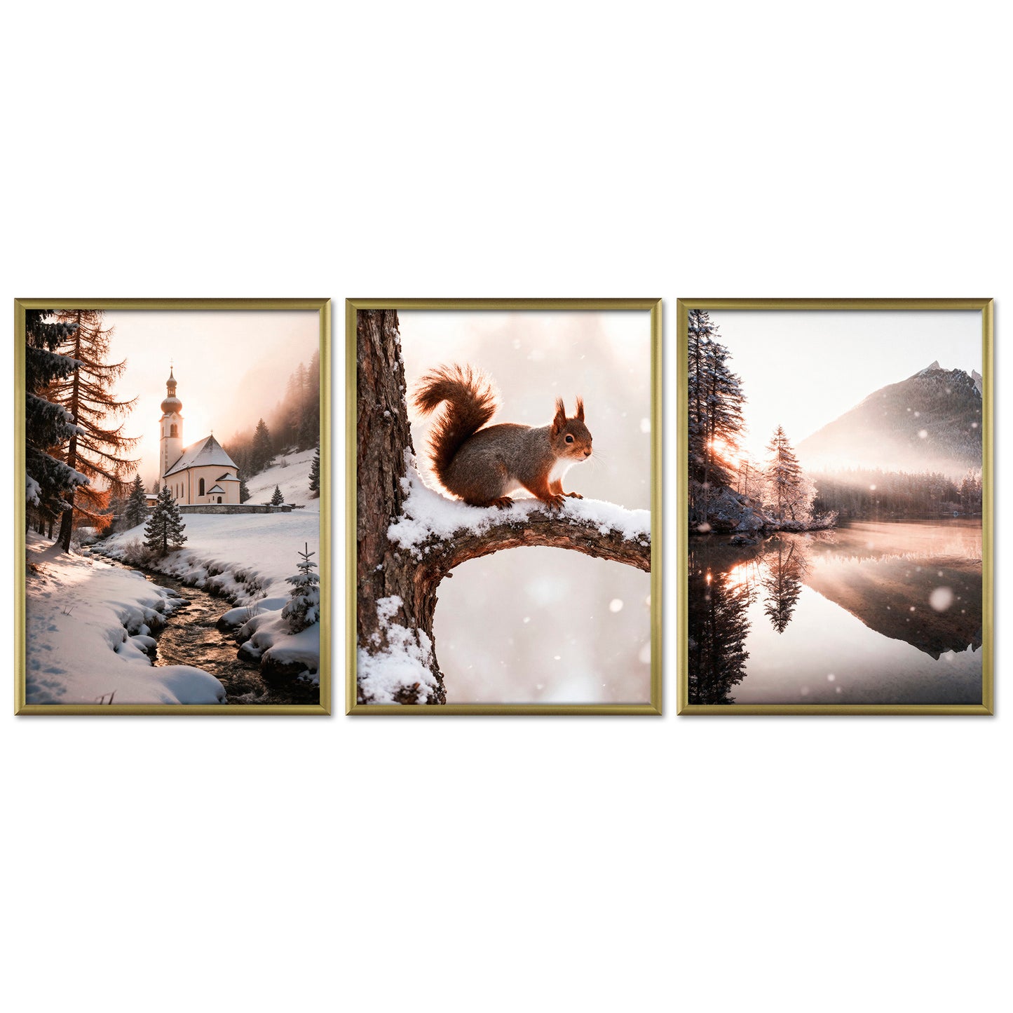 Poster Set Winter Momente 2 I mehrteilige Bilderwand I Wandbilder Winter