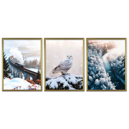 Poster Set Winter Momente 3 Bilderwand Wandbilder Winter ARTFAVES
