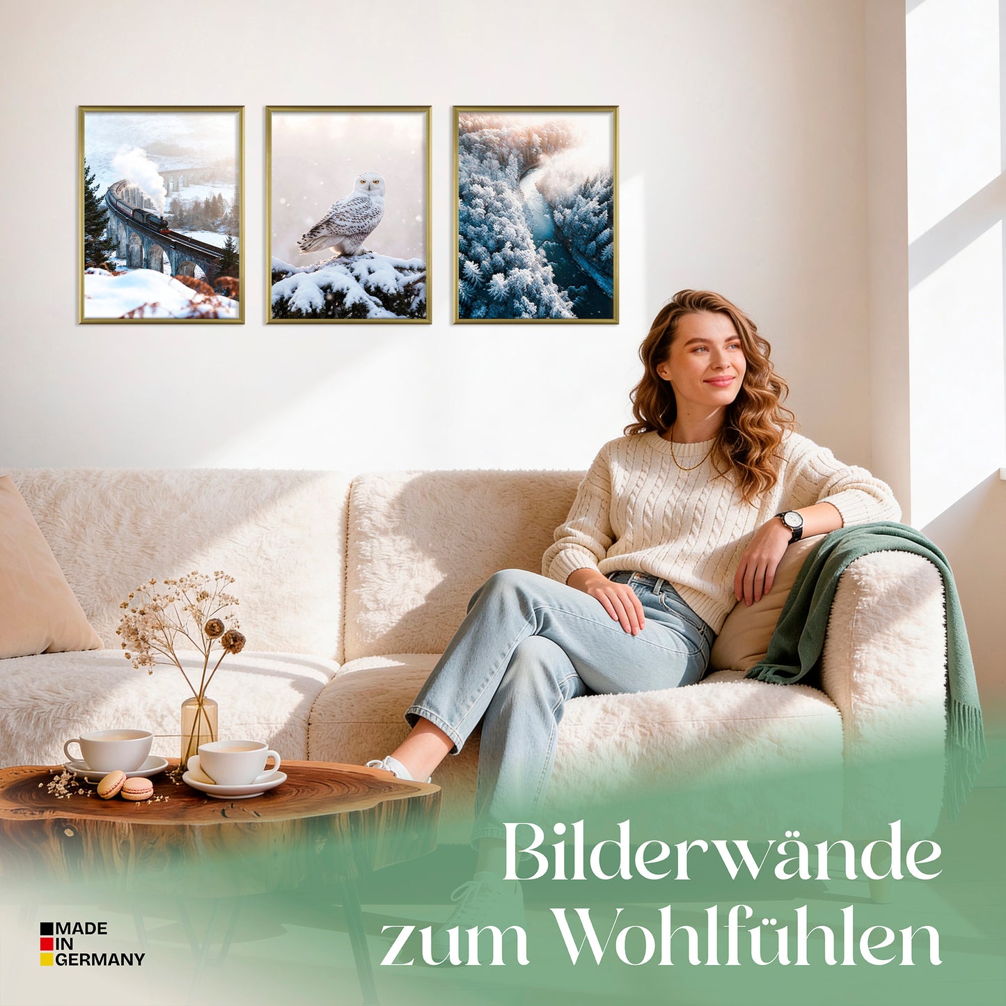Poster Set Winter Momente 3 Bilderwand Wandbilder Winter ARTFAVES