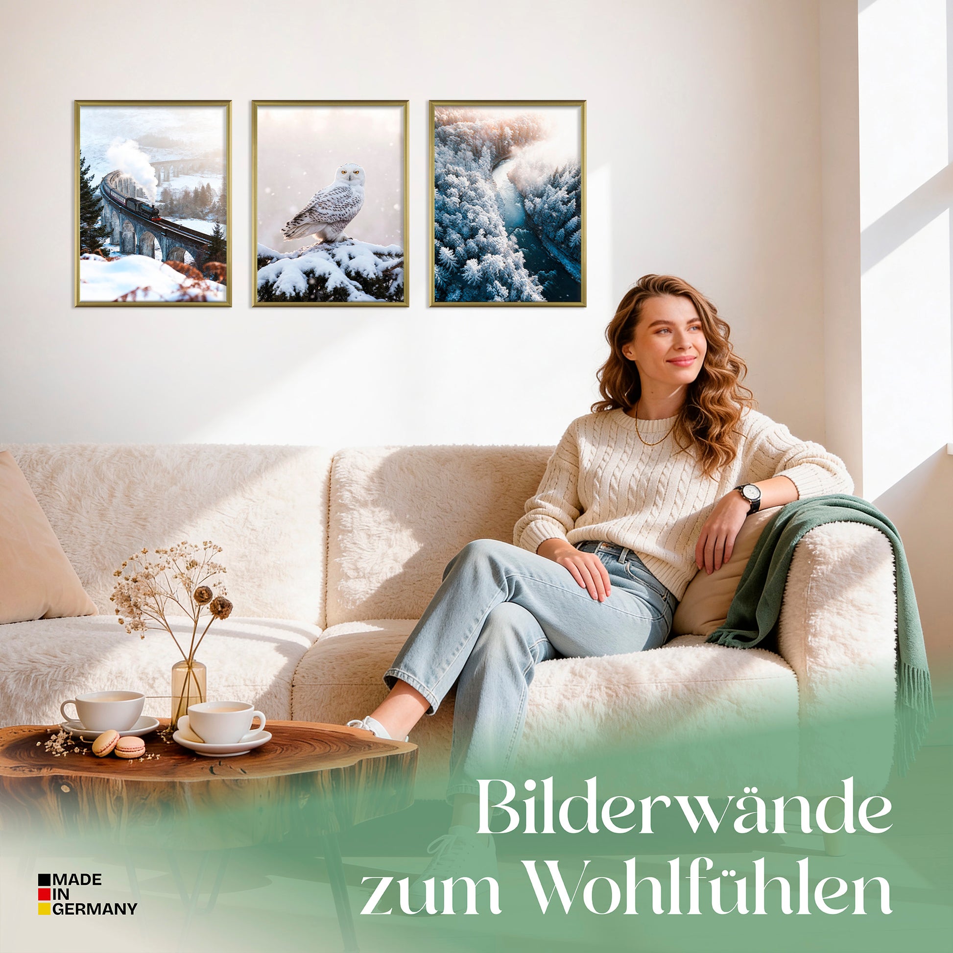 Poster Set Winter Momente 3 Bilderwand Wandbilder Winter ARTFAVES