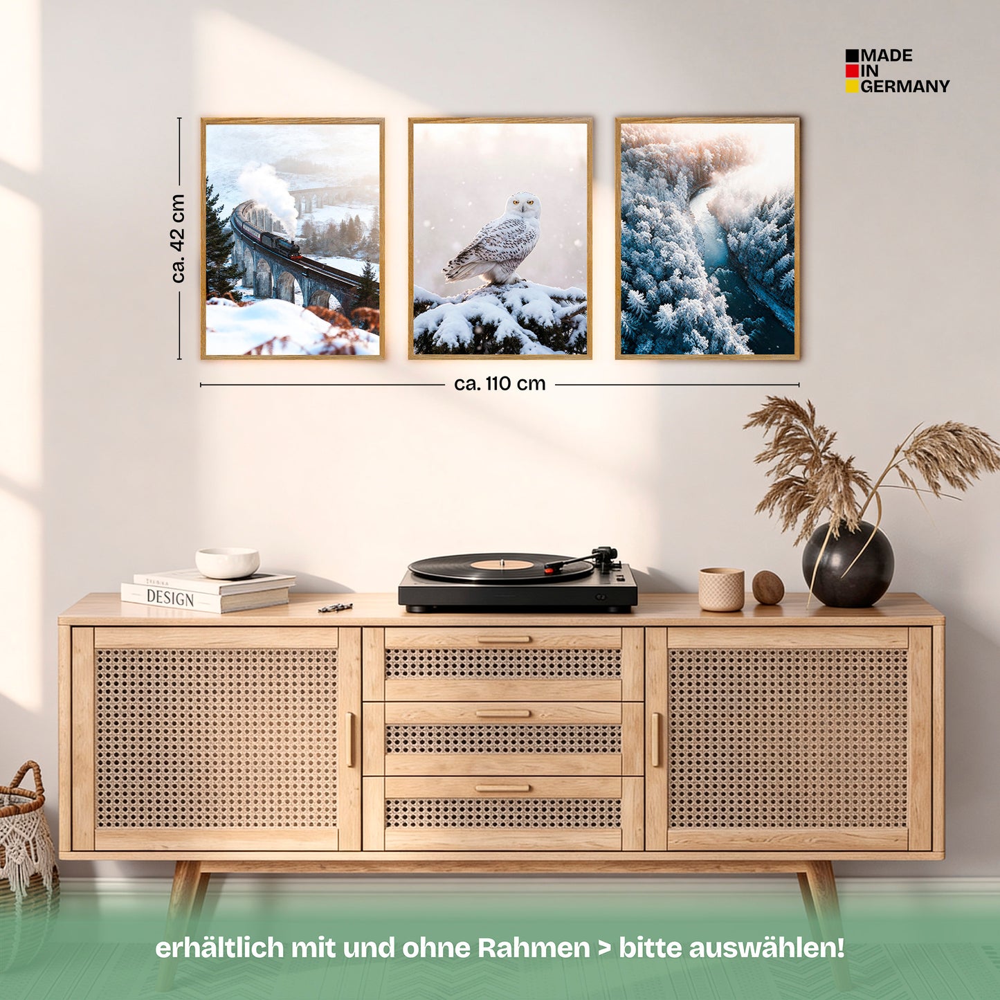 Poster Set Winter Momente 3 Bilderwand Wandbilder Winter ARTFAVES