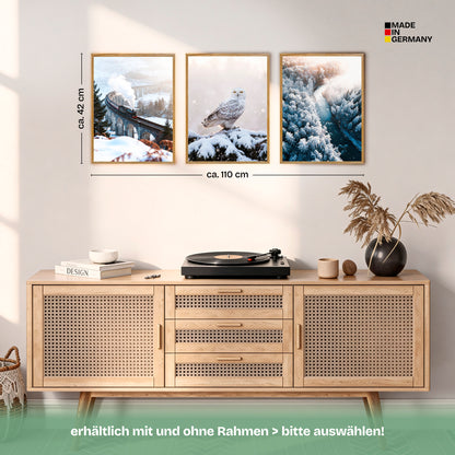 Poster Set Winter Momente 3 Bilderwand Wandbilder Winter ARTFAVES