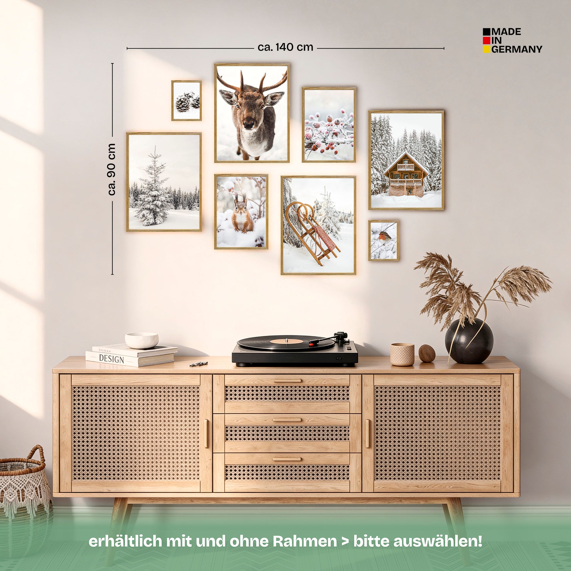 Poster Set Winter Wonderland Bilderwand Wandbilder Winter ARTFAVES