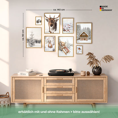 Poster Set Winter Wonderland Bilderwand Wandbilder Winter ARTFAVES