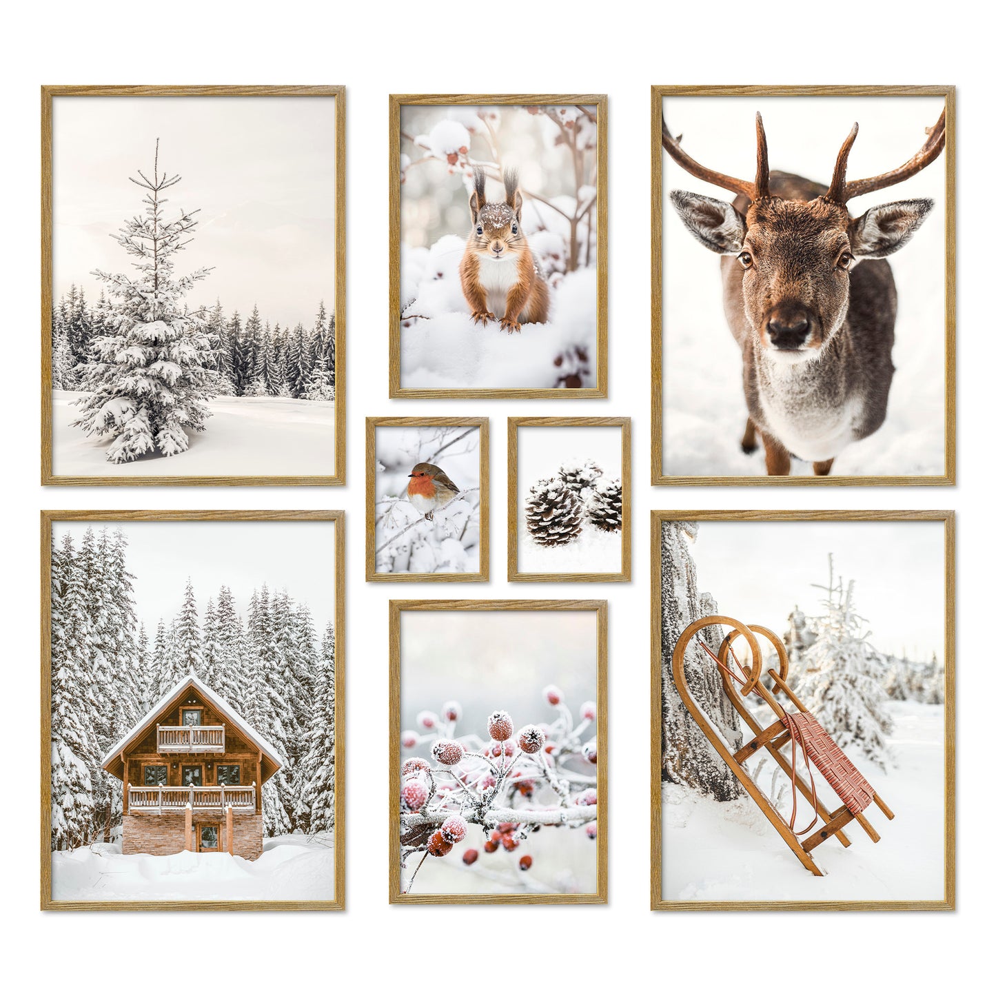 Poster Set Winter Wonderland Bilderwand Wandbilder Winter ARTFAVES