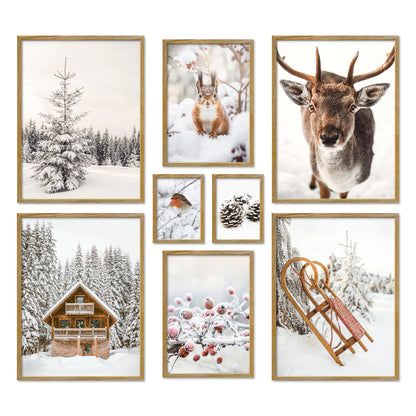 Poster Set Winter Wonderland Bilderwand Wandbilder Winter ARTFAVES