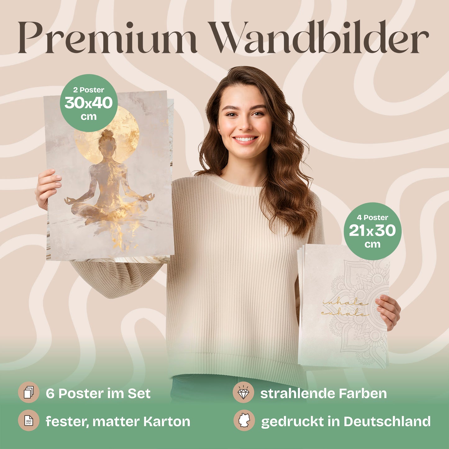 Poster Set Yoga Spirit Bilderwand Wandbilder Spirituell ARTFAVES