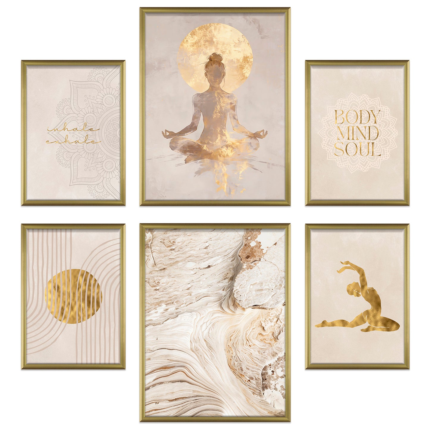 Poster Set Yoga Spirit Bilderwand Wandbilder Spirituell ARTFAVES