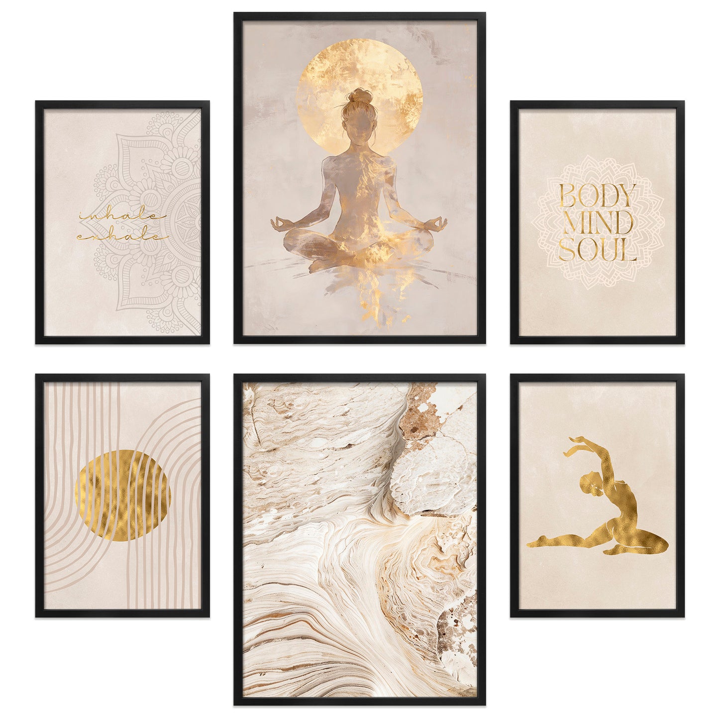 Poster Set Yoga Spirit I mehrteilige Bilderwand I Wandbilder Spirituell