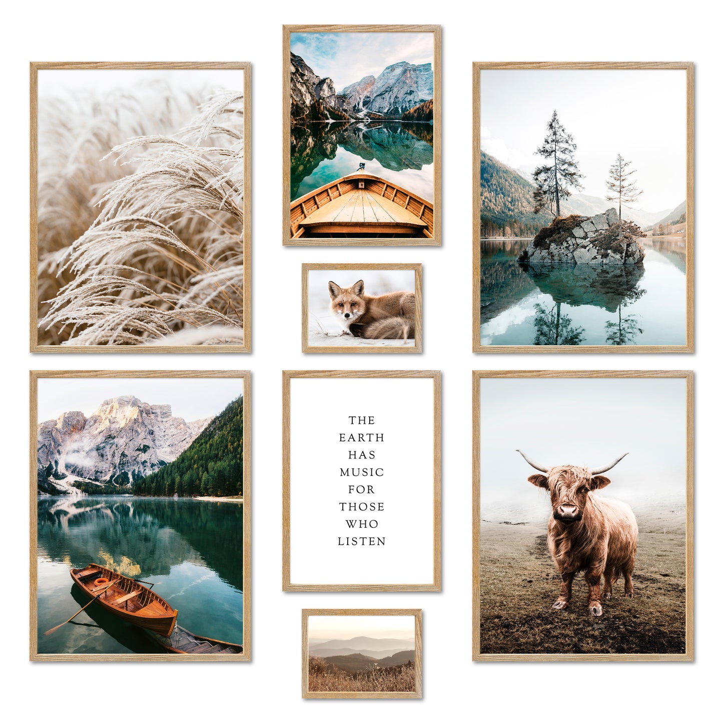 Poster Set - BEAUTIFUL EARTH I Deko Wandbilder Natur Petrol See Berge