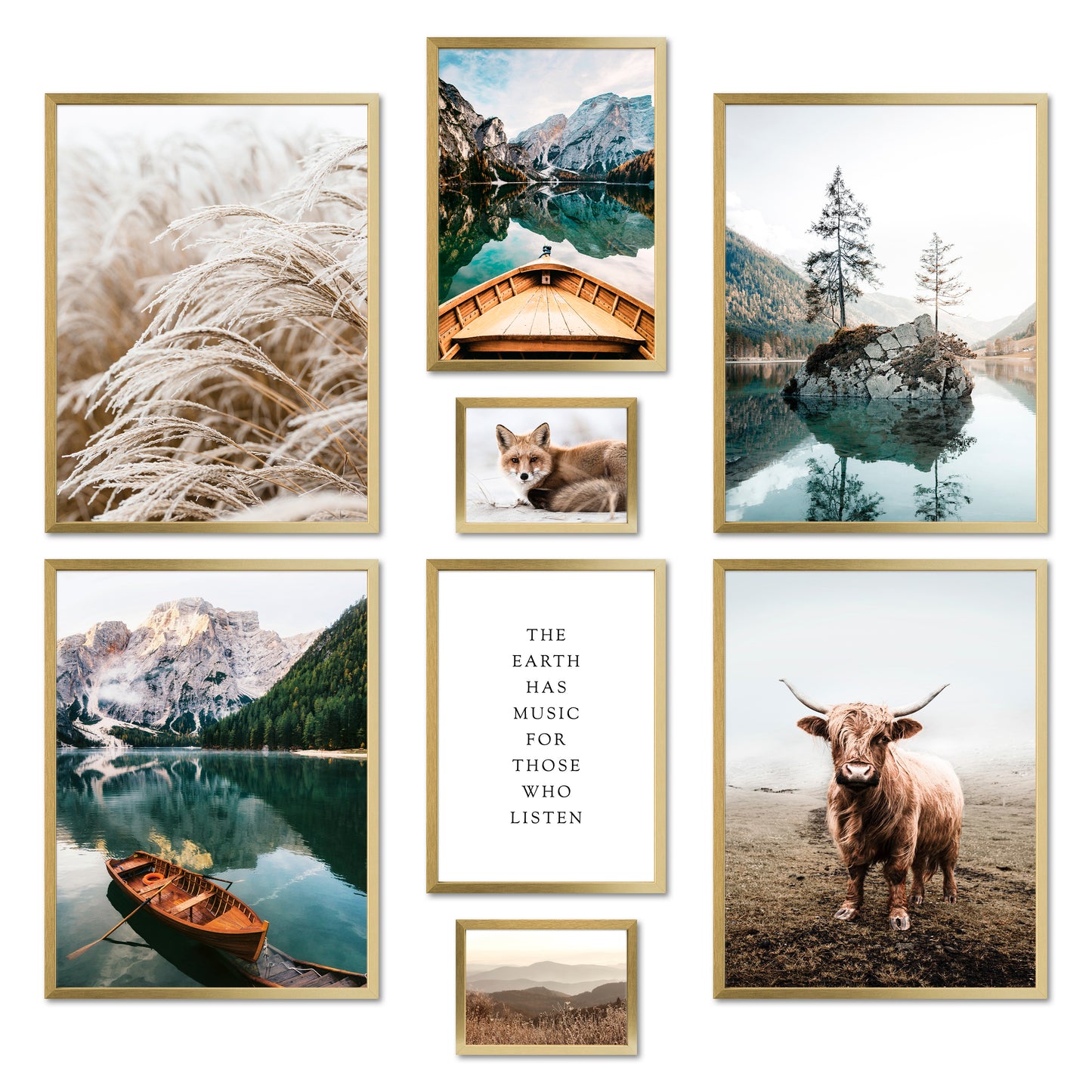 Poster Set - BEAUTIFUL EARTH I Deko Wandbilder Natur Petrol See Berge