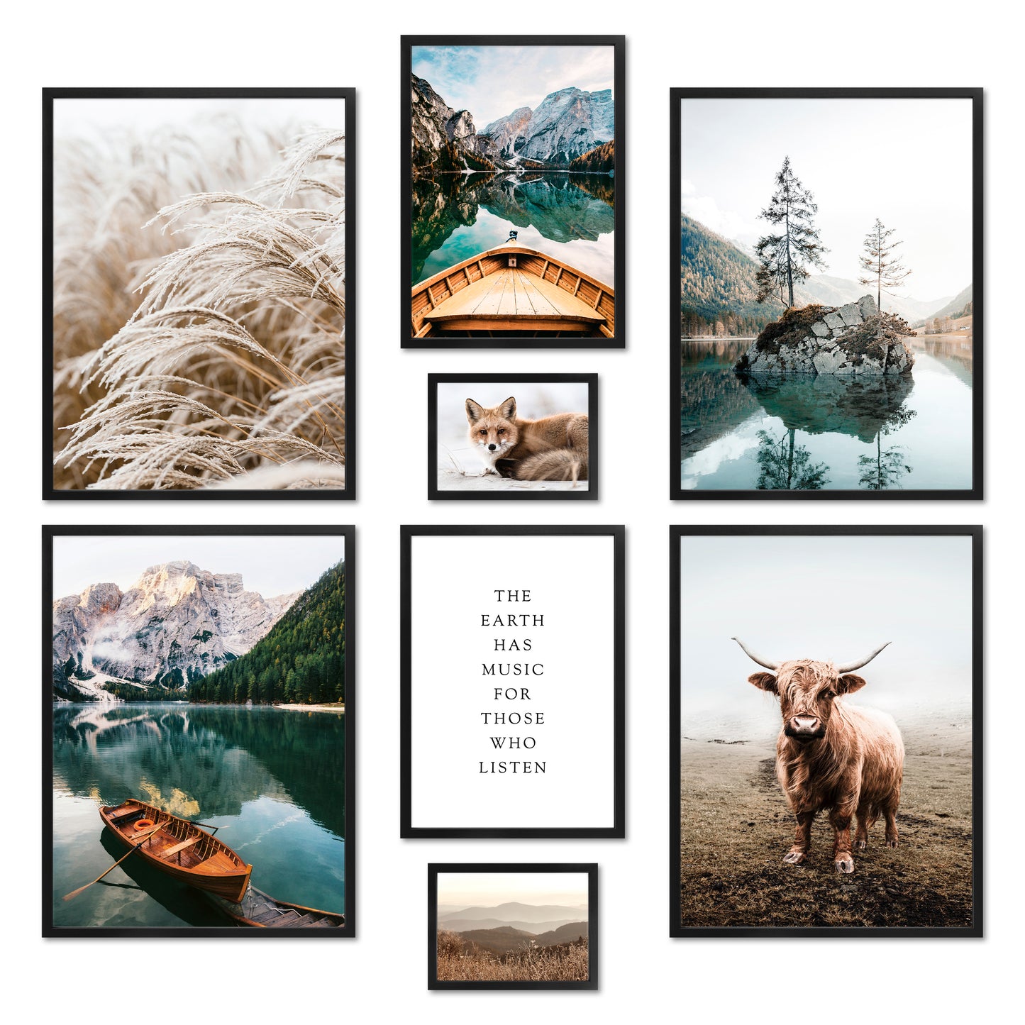 Poster Set - BEAUTIFUL EARTH I Deko Wandbilder Natur Petrol See Berge
