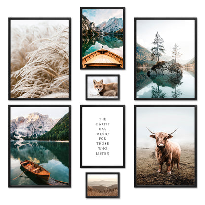 Poster Set - BEAUTIFUL EARTH I Deko Wandbilder Natur Petrol See Berge