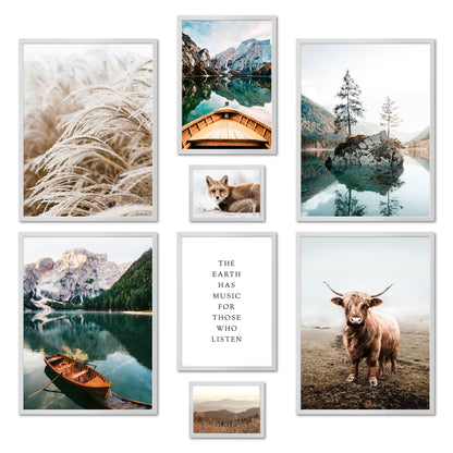 Poster Set - BEAUTIFUL EARTH I Deko Wandbilder Natur Petrol See Berge