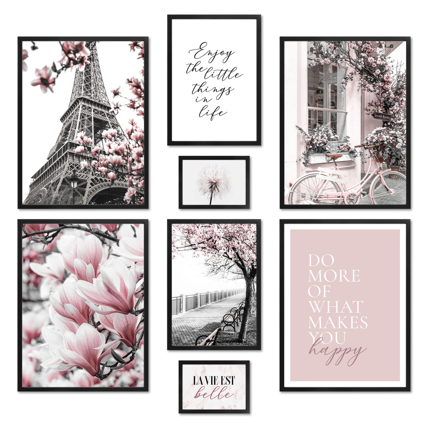 Poster Set - SPRING IN PARIS I Fashion Mode Wandbilder rosa