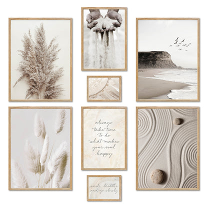 Poster Set - BEIGE DREAMS I Boho Decoration Wall Pictures Pampas Grass