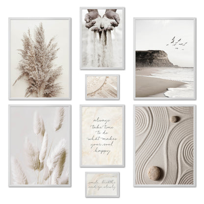 Poster Set - BEIGE DREAMS I Boho Decoration Wall Pictures Pampas Grass